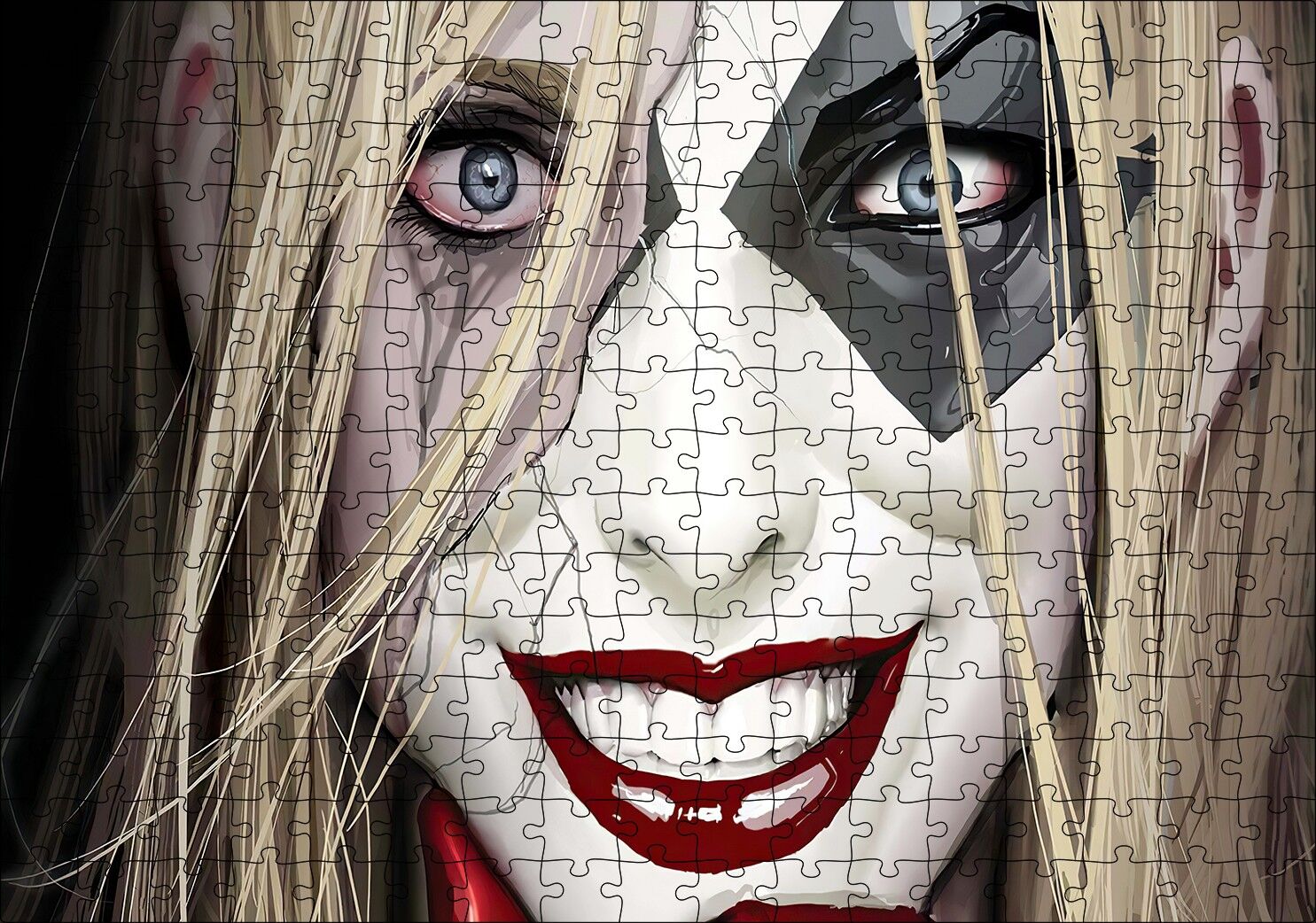 Harley Quinn Dijital Sanat Görseli Puzzle Yapboz MDF Ahşap 255 Parça 34 cm X 49 cm