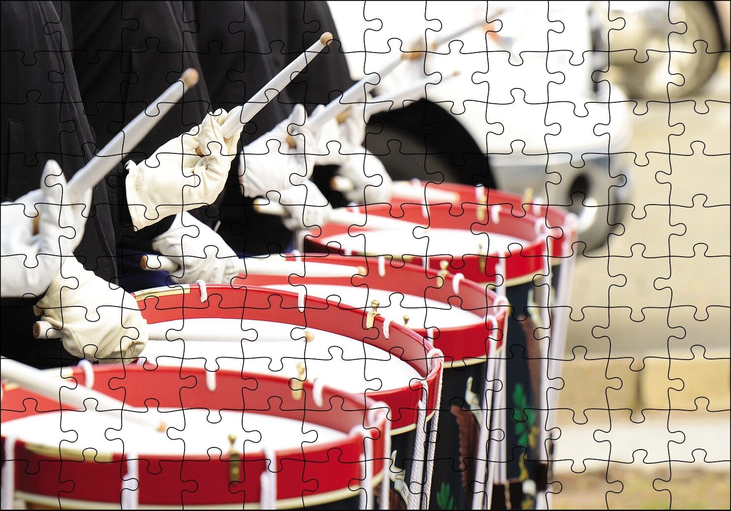 Trampetler Kırmızı Puzzle Yapboz MDF Ahşap