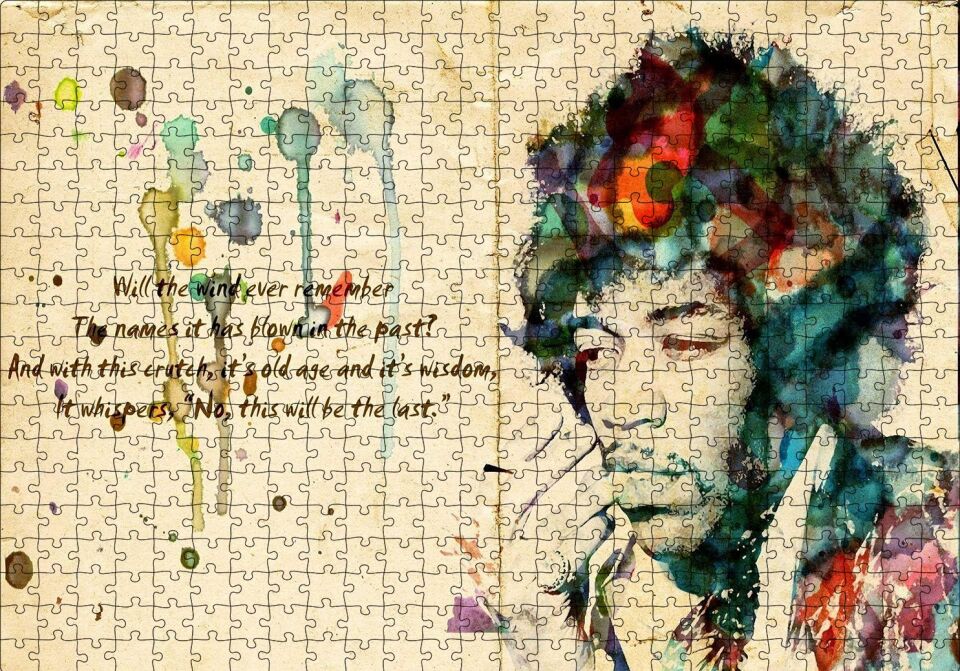 Bob Marley Suluboya Modifiye Puzzle Yapboz MDF Ahşap 500 Parça 49 cm X 68 cm