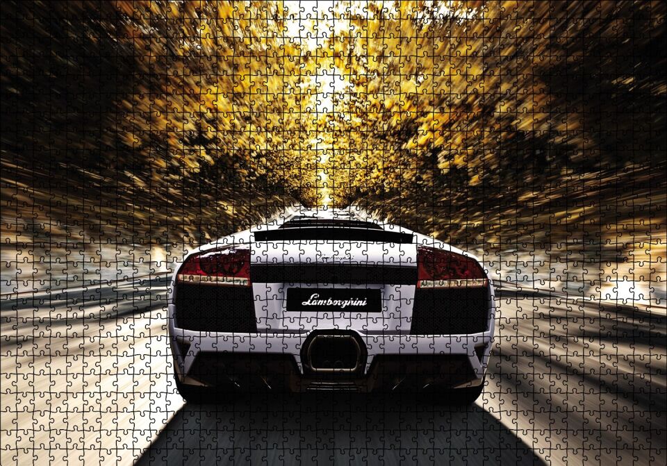 Lamborghini Gran Turismo Puzzle Yapboz MDF Ahşap 1000 Parça 49 cm X 68 cm