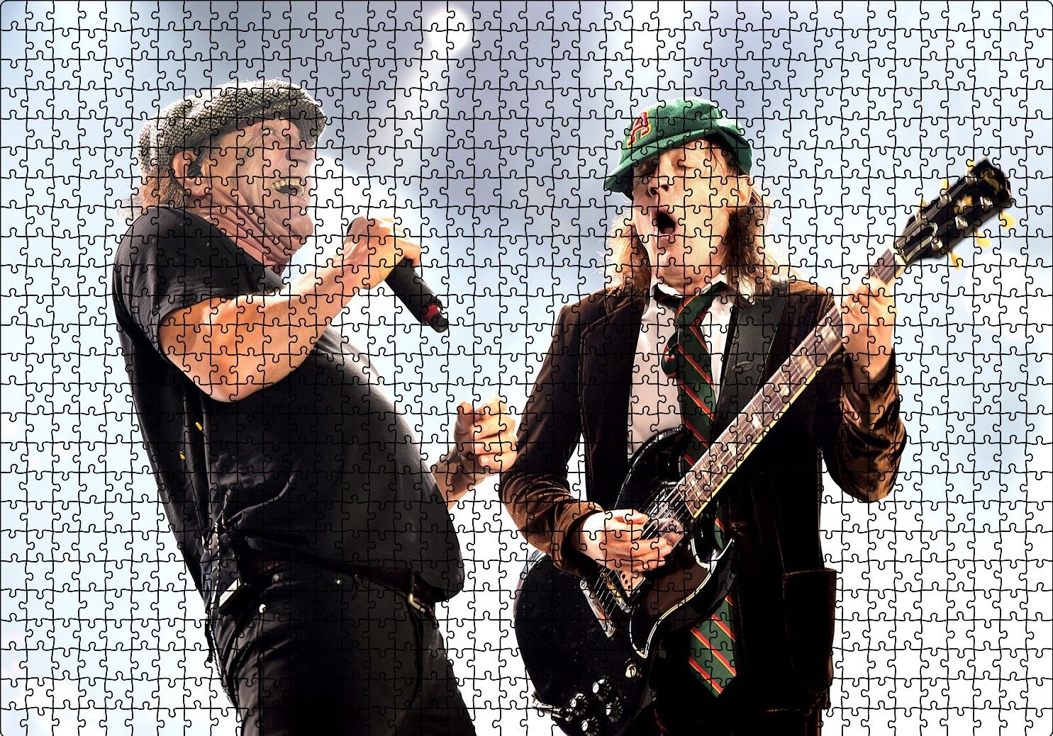 ACDC Angus ve Malcolm Puzzle Yapboz MDF Ahşap 1000 Parça 49 cm X 68 cm
