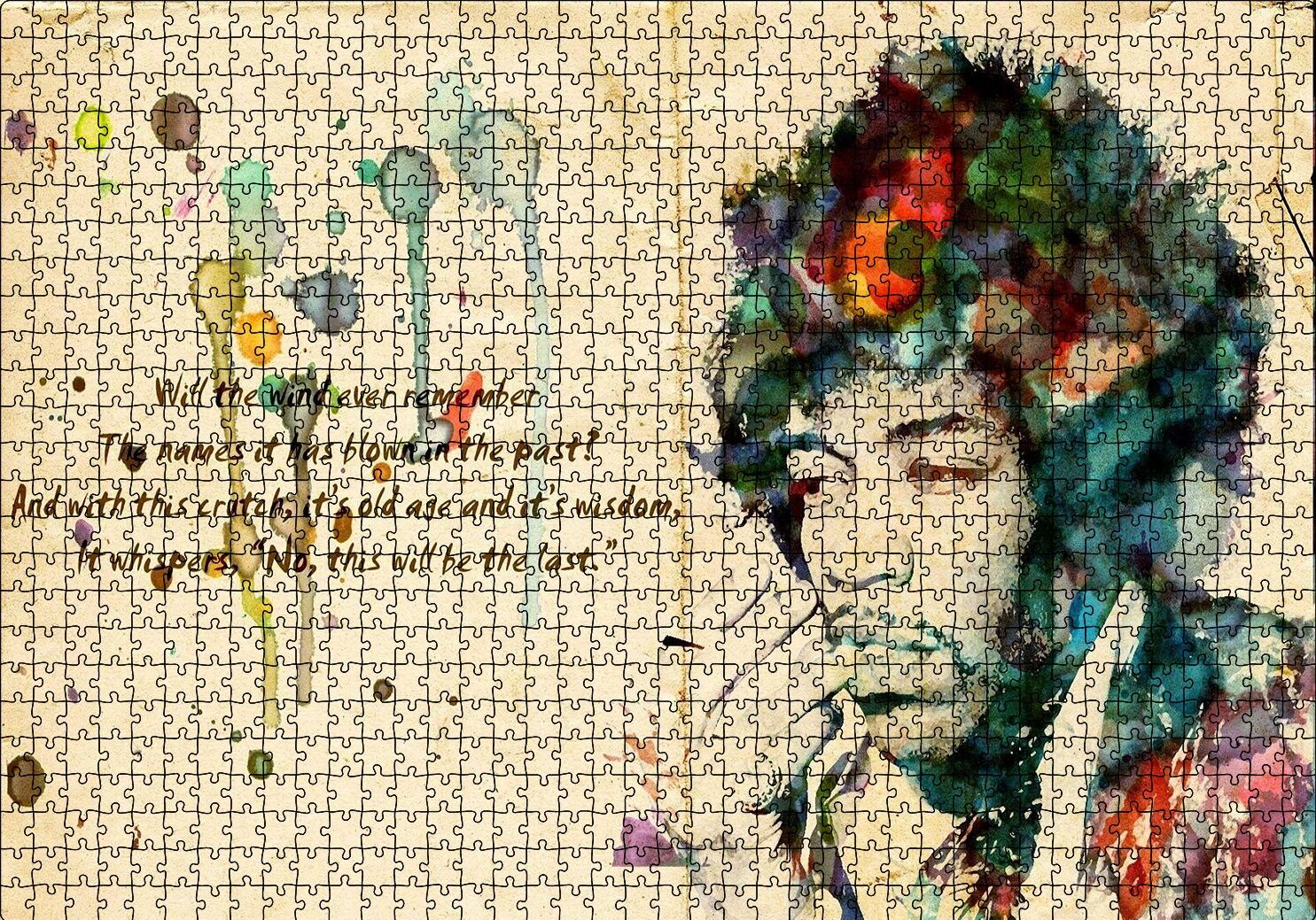 Bob Marley Suluboya Modifiye Puzzle Yapboz MDF Ahşap 1000 Parça 49 cm X 68 cm