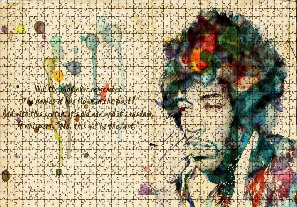 Bob Marley Suluboya Modifiye Puzzle Yapboz MDF Ahşap 1000 Parça 49 cm X 68 cm
