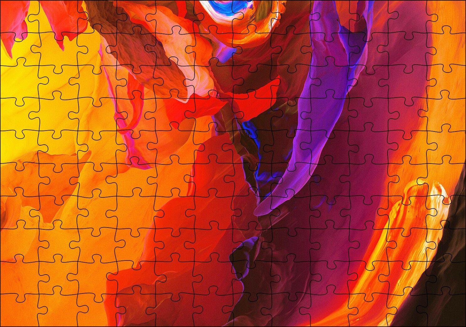 Renkli Fırça Darbeleri Puzzle Yapboz MDF Ahşap 120 Parça 24 cm X 34 cm