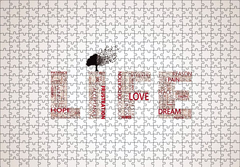 Life Words Minimalism Puzzle Yapboz MDF Ahşap 500 Parça 49 cm X 68 cm