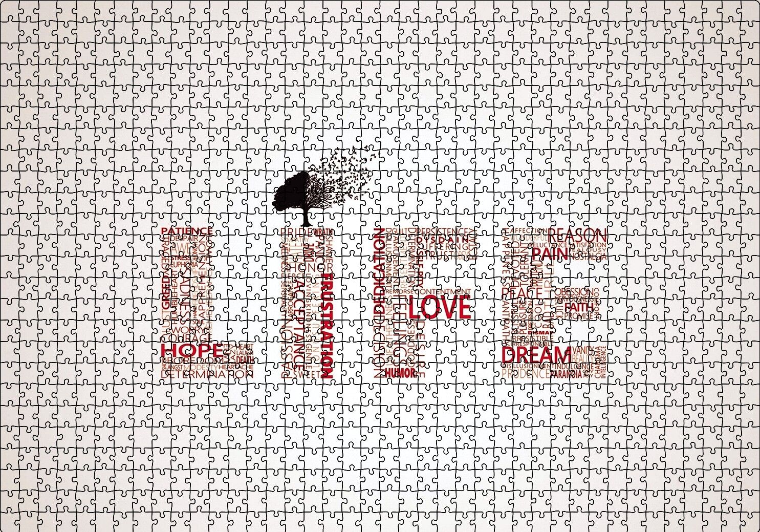 Life Words Minimalism Puzzle Yapboz MDF Ahşap 1000 Parça 49 cm X 68 cm