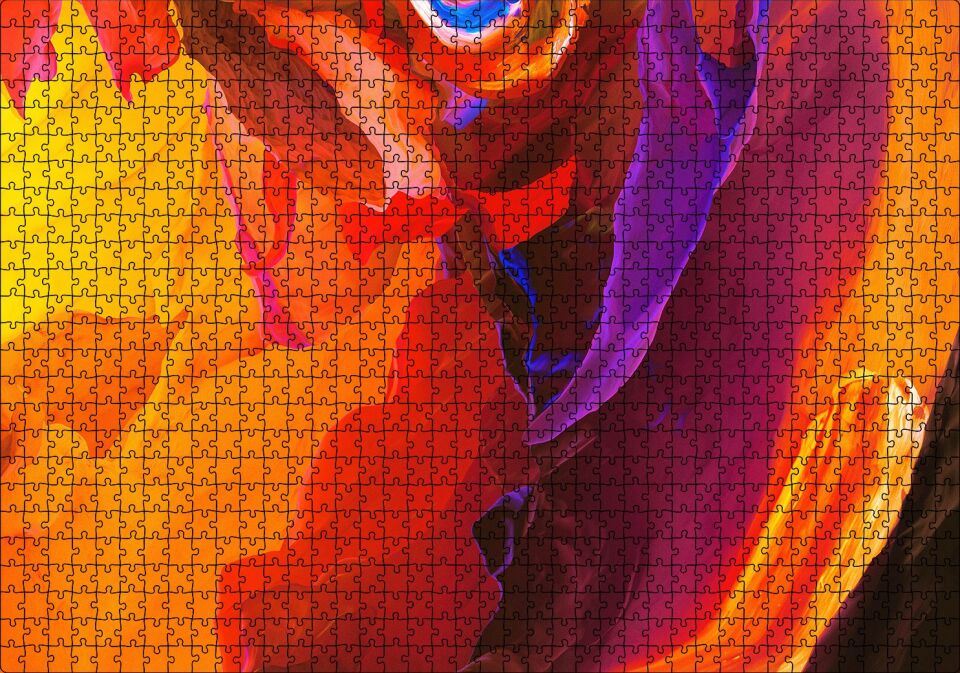 Renkli Fırça Darbeleri Puzzle Yapboz MDF Ahşap 1000 Parça 49 cm X 68 cm