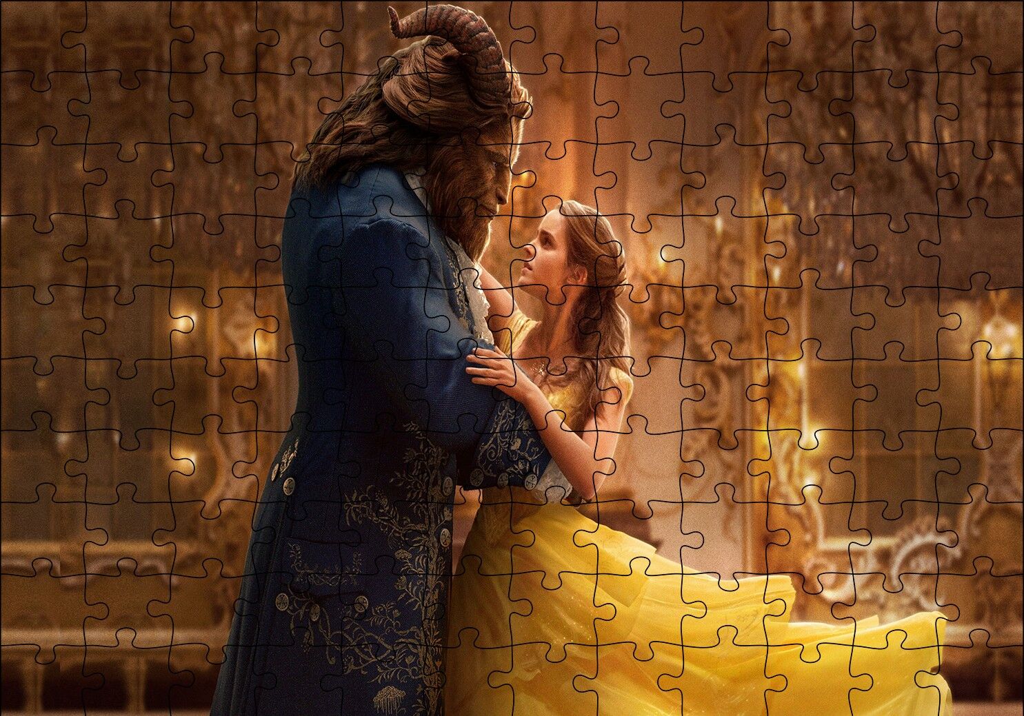 Güzel ve Çirkin Dans Sahnesi Puzzle Yapboz MDF Ahşap