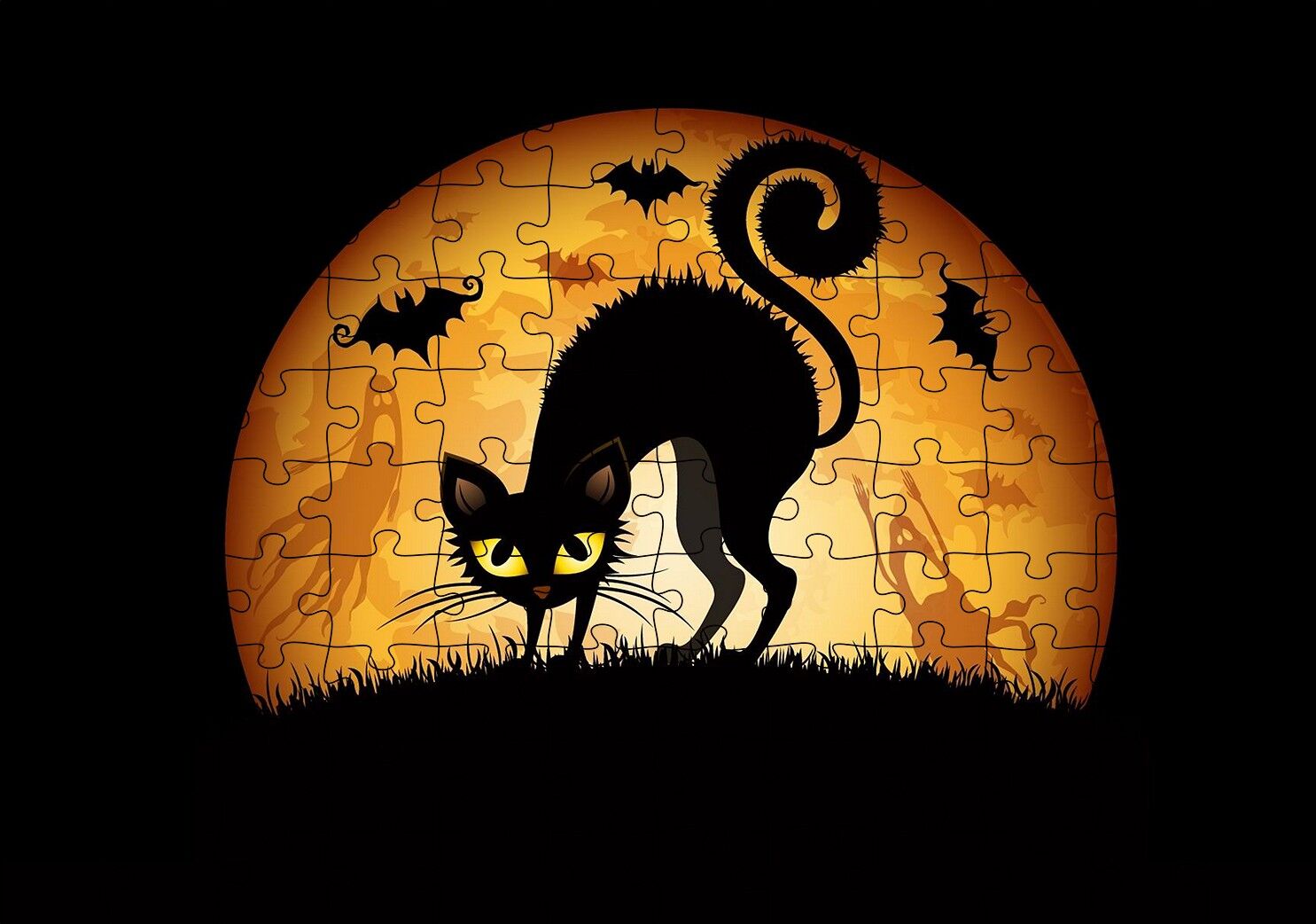 Ekim Cadılar Bayramı Puzzle Yapboz MDF Ahşap