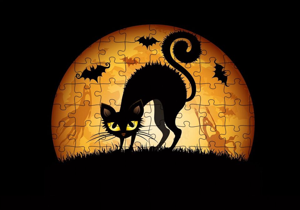 Ekim Cadılar Bayramı Puzzle Yapboz MDF Ahşap