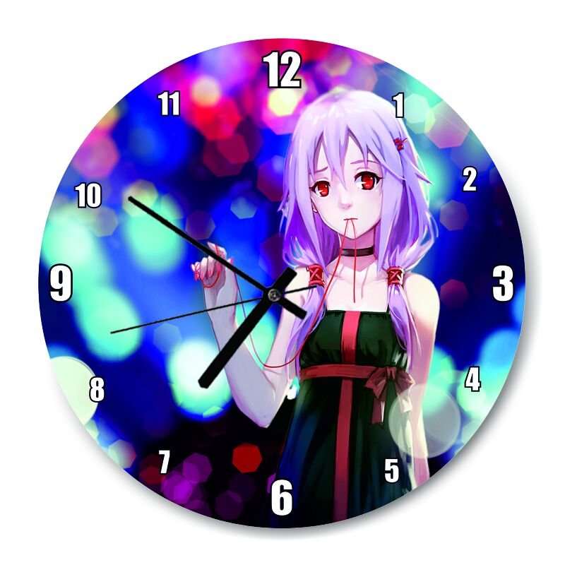 Anime Yalnız Hisseden Kız  Mdf Ahşap Duvar Saati 30 cm Çap