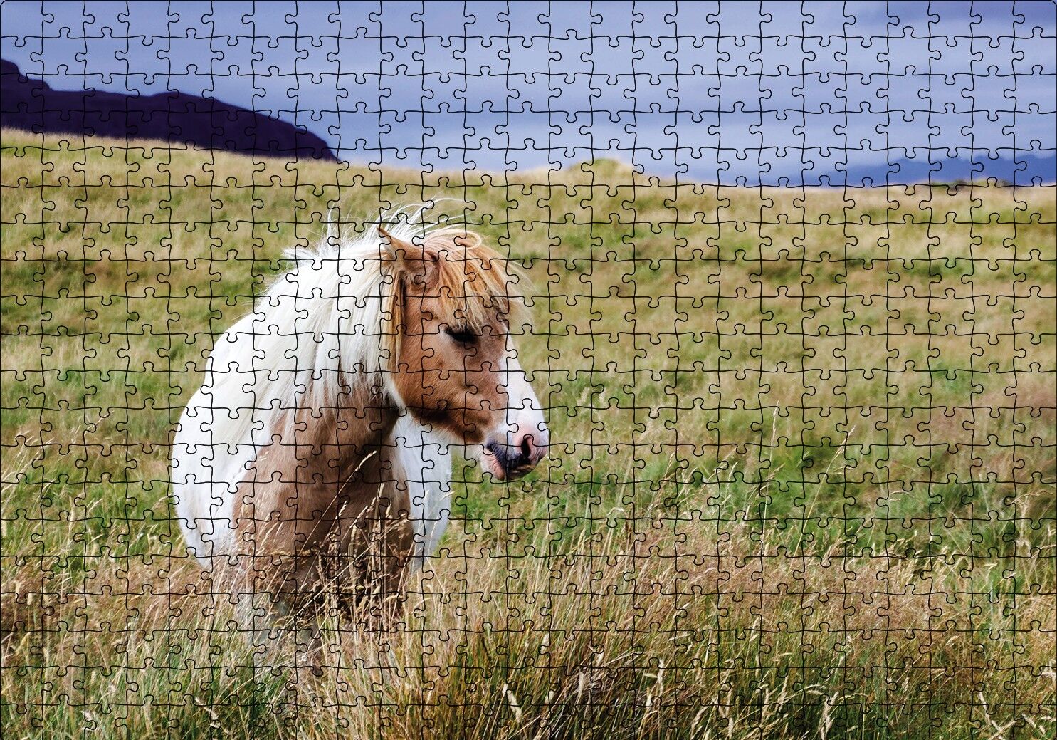 Beyaz Yeleli Midilli Puzzle Yapboz MDF Ahşap 500 Parça 49 cm X 68 cm