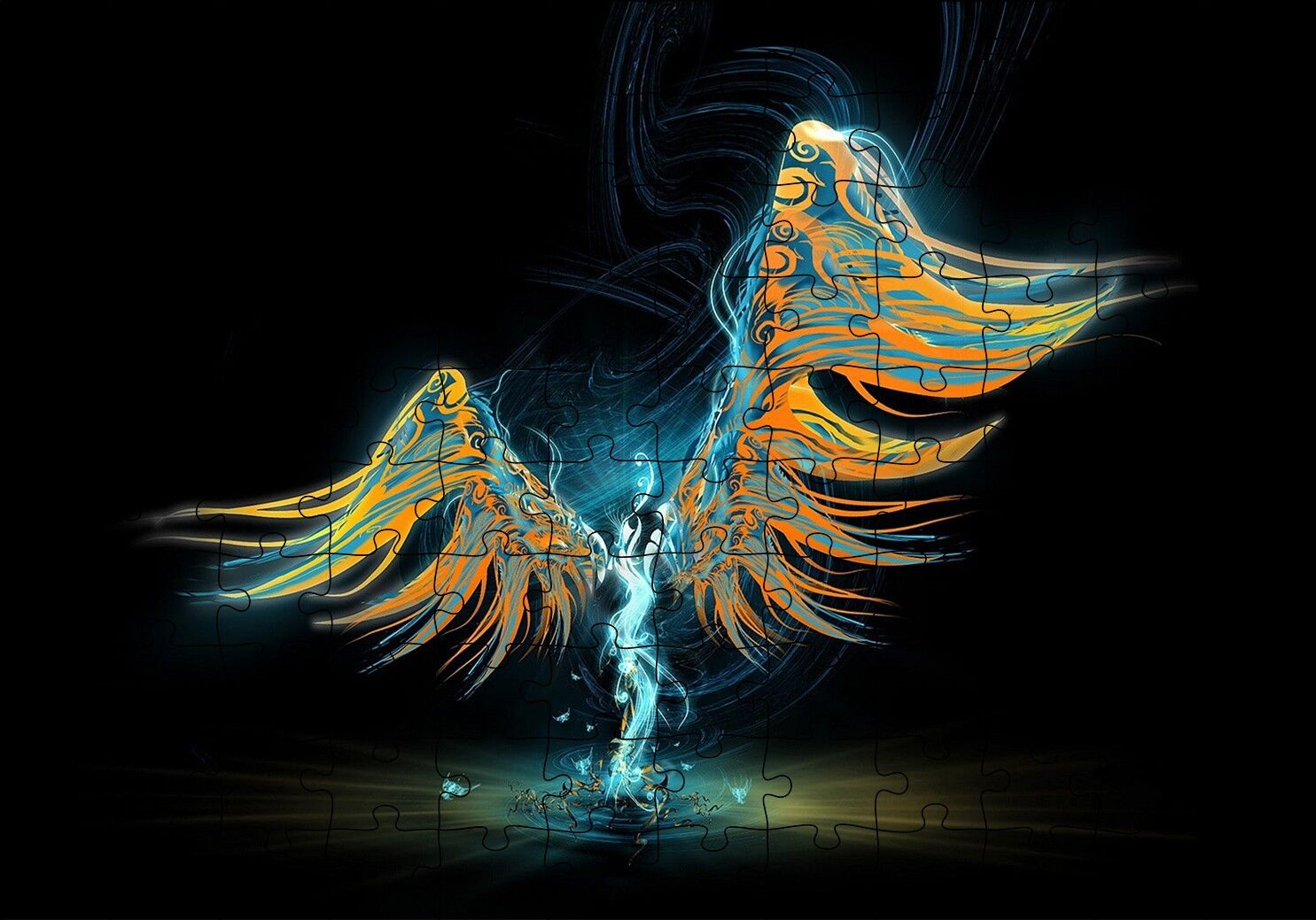 Işığın Dansı ve Rengarenk Kanatları Puzzle Yapboz MDF Ahşap