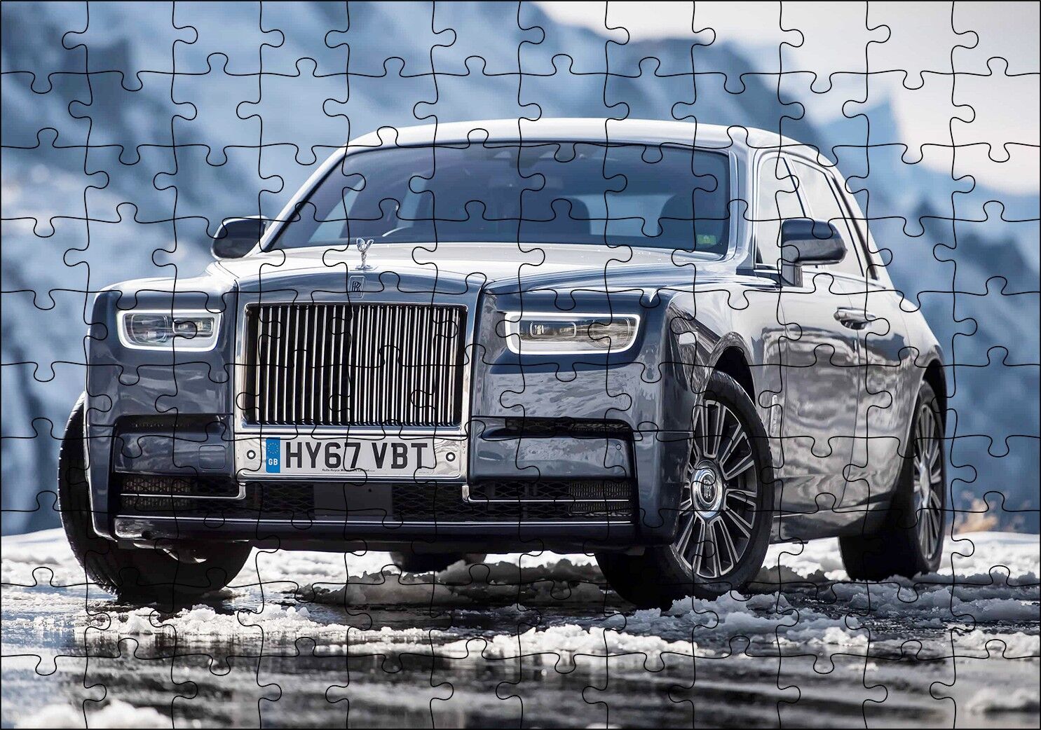 Rolls Royce Hayalet Araba Görseli Puzzle Yapboz MDF Ahşap 120 Parça 24 cm X 34 cm