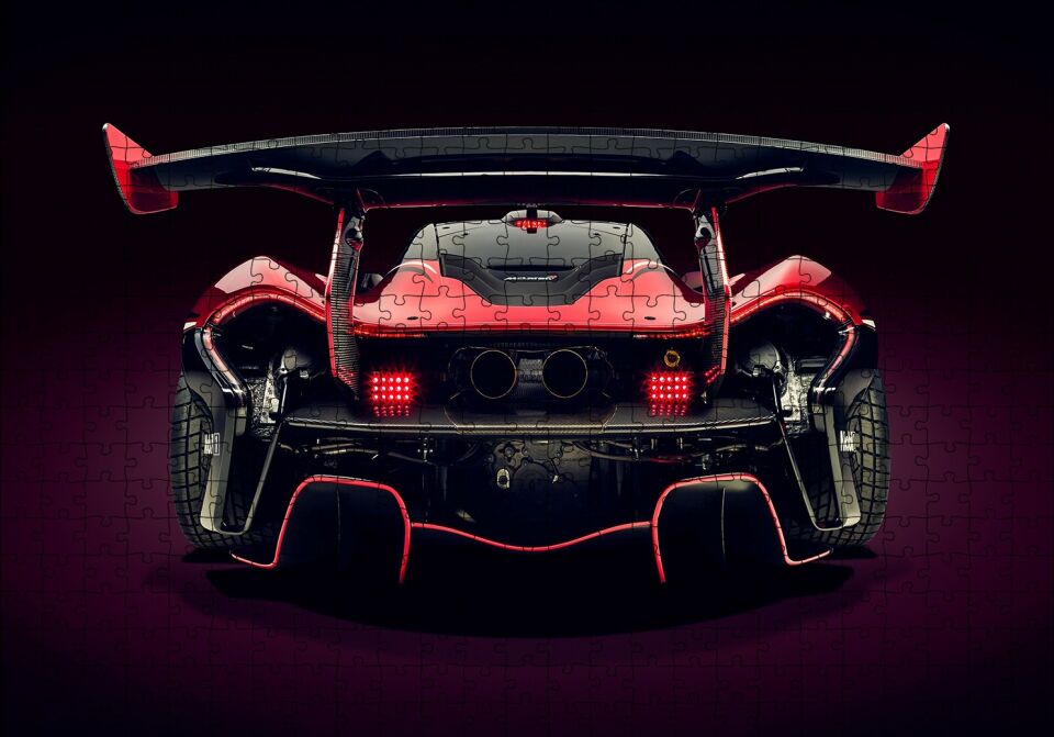 McLaren P1 GTR Arka Görünüş Puzzle Yapboz MDF Ahşap 500 Parça 49 cm X 68 cm