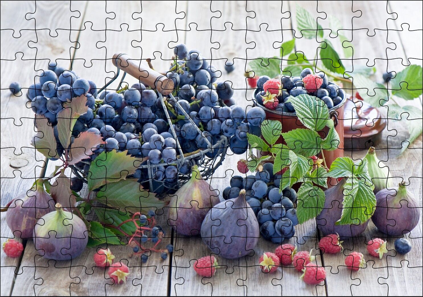 Masada Yaş İncir Üzüm Yabanmersini ve Ahudular Puzzle Yapboz MDF Ahşap