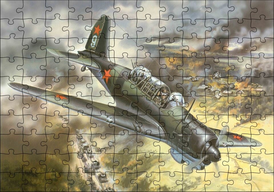 ww2 Sovyet Keşif Uçağı Puzzle Yapboz MDF Ahşap 120 Parça 24 cm X 34 cm