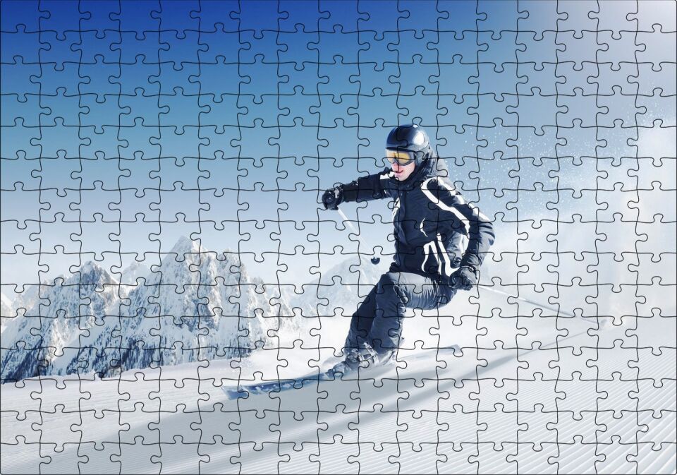 Kayak Ekstrem Sporlar Puzzle Yapboz MDF Ahşap 255 Parça 34 cm X 49 cm