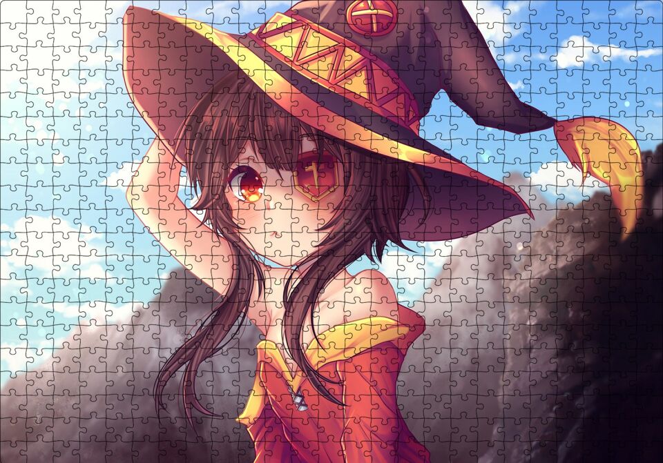 Megumin Konosuba Puzzle Yapboz MDF Ahşap 500 Parça 49 cm X 68 cm