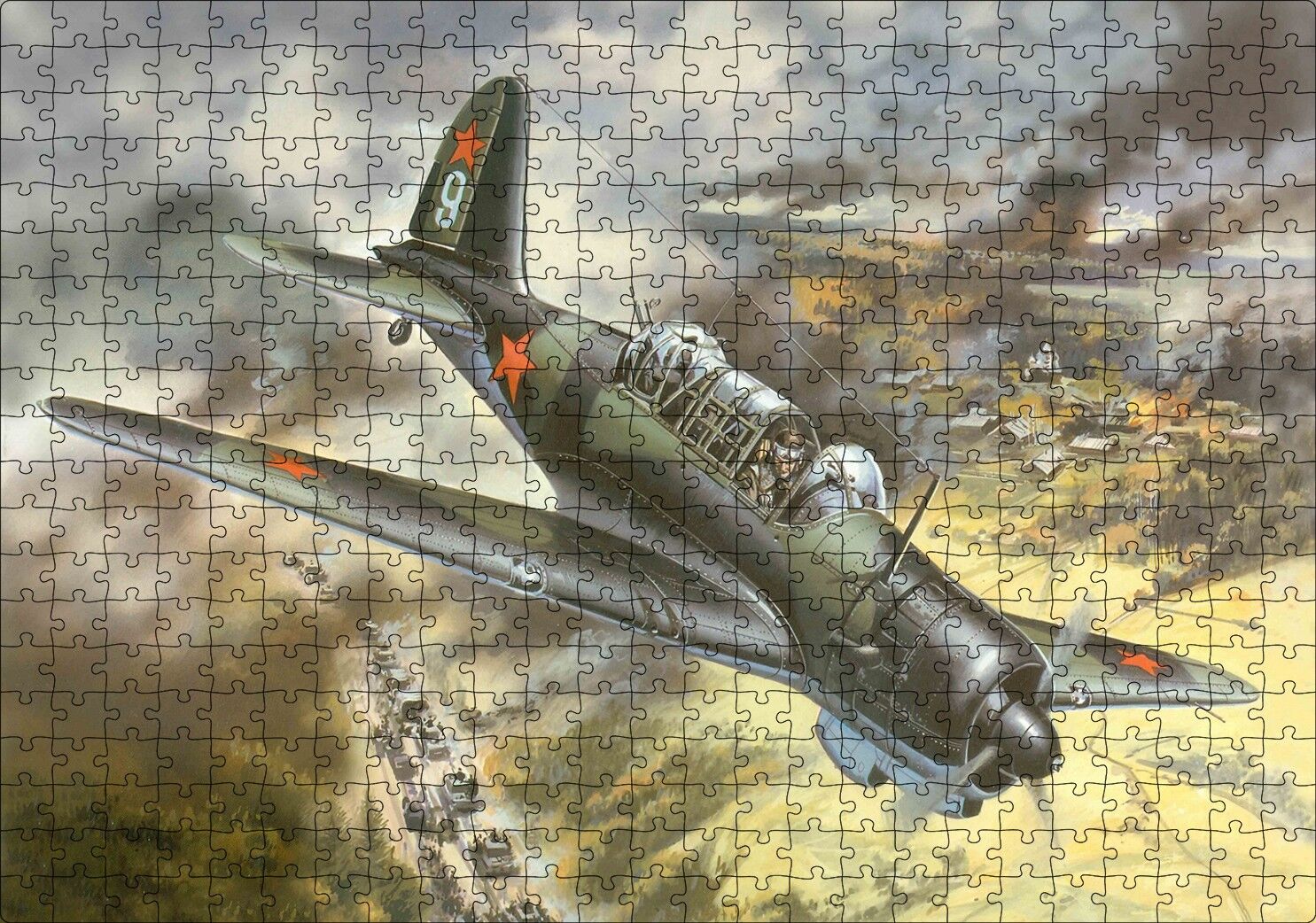 ww2 Sovyet Keşif Uçağı Puzzle Yapboz MDF Ahşap 500 Parça 49 cm X 68 cm