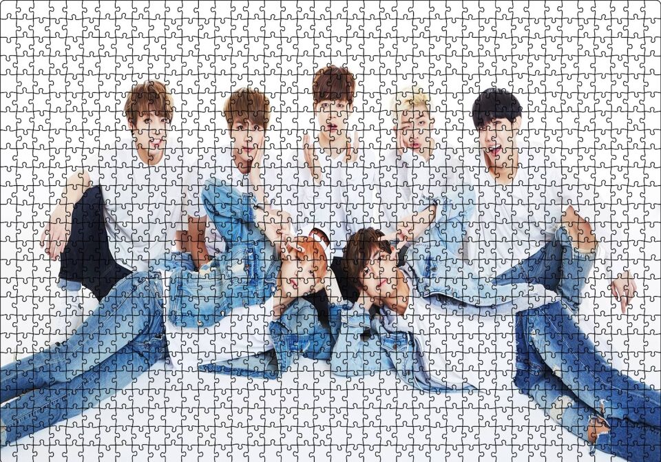 BTS Kore Pop Kot Şıklığı Puzzle Yapboz MDF Ahşap 1000 Parça 49 cm X 68 cm
