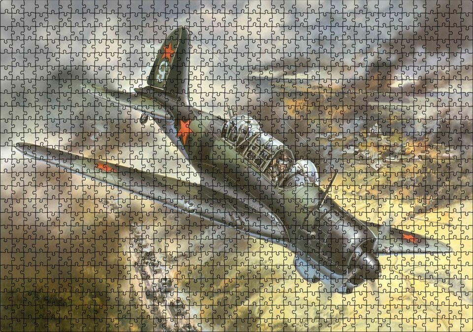 ww2 Sovyet Keşif Uçağı Puzzle Yapboz MDF Ahşap 1000 Parça 49 cm X 68 cm