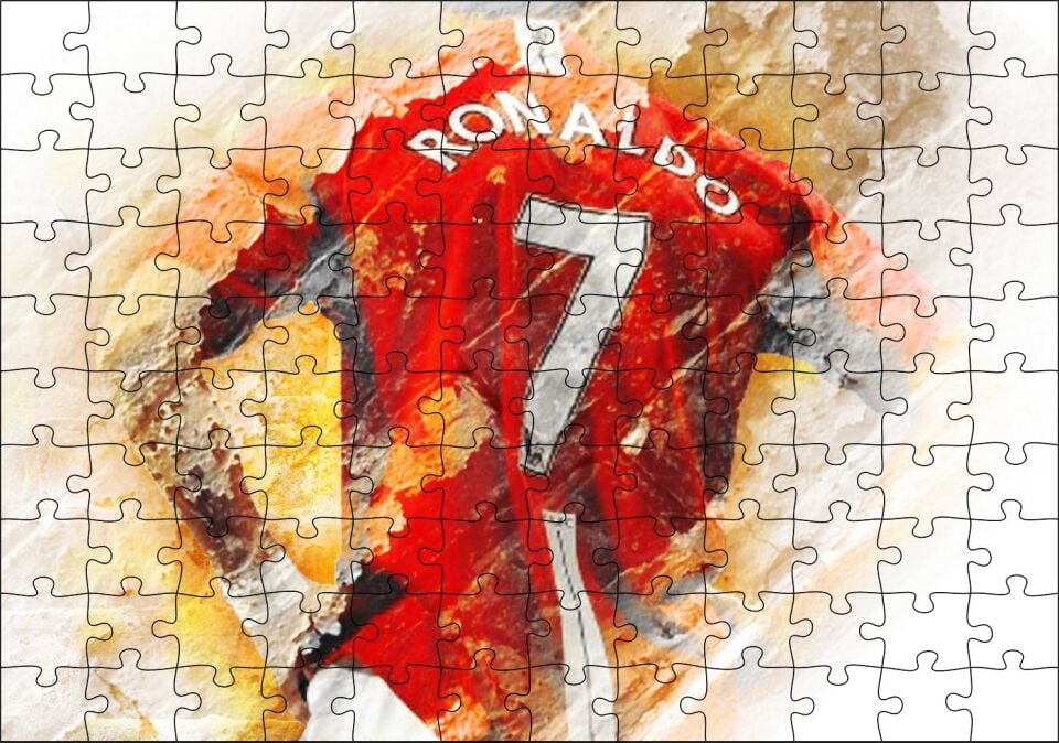 Numara 7 Formalı Ronaldo Sırt Görünüm Puzzle Yapboz MDF Ahşap