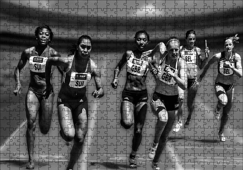 Maraton Yarışçıları Puzzle Yapboz MDF Ahşap 500 Parça 49 cm X 68 cm