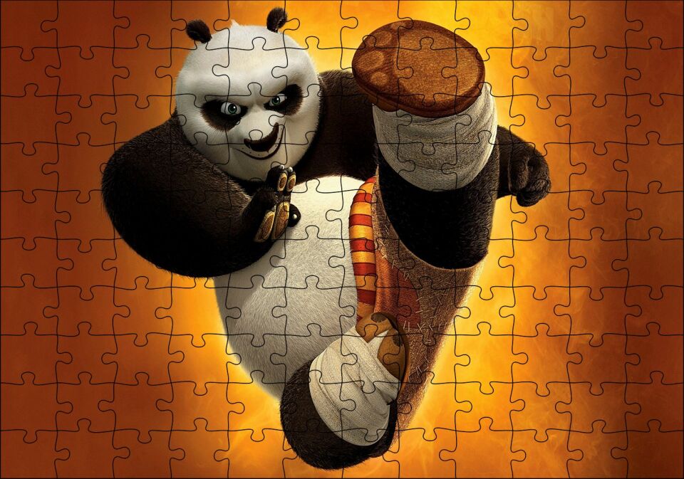 Kung Fu Panda 3 Kung Fu Sanatı Puzzle Yapboz MDF Ahşap