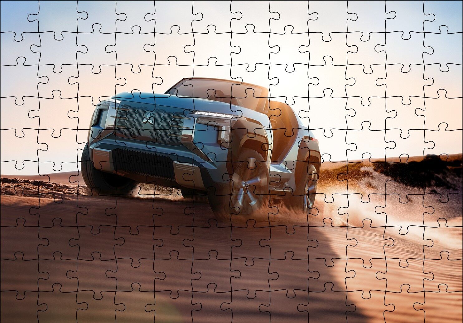 Mitsubishi Elektrikli SUV Puzzle Yapboz MDF Ahşap 120 Parça 24 cm X 34 cm