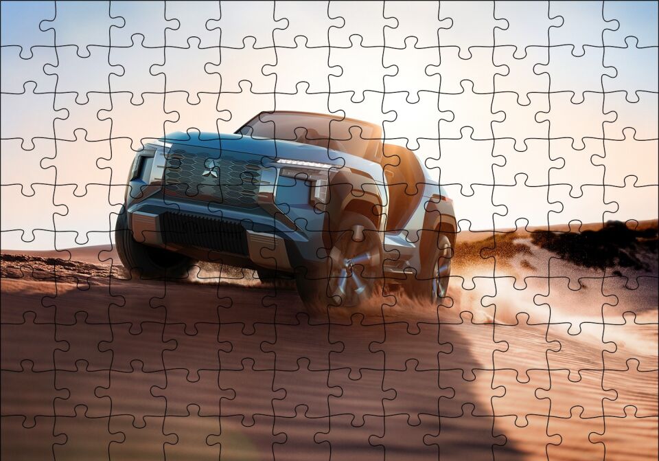 Mitsubishi Elektrikli SUV Puzzle Yapboz MDF Ahşap 120 Parça 24 cm X 34 cm