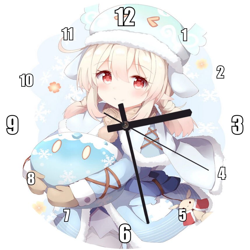 Klee Genshin  Mdf Ahşap Duvar Saati 30 cm Çap