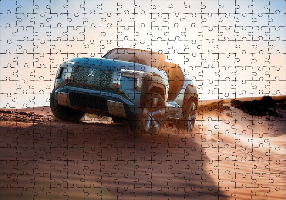 Mitsubishi Elektrikli SUV Puzzle Yapboz MDF Ahşap 255 Parça 34 cm X 49 cm