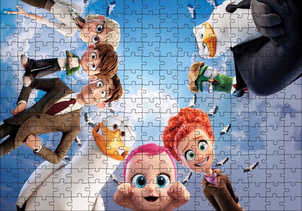 Leylekler Animasyon Filmi Karekterleri Puzzle Yapboz MDF Ahşap 255 Parça 34 cm X 49 cm