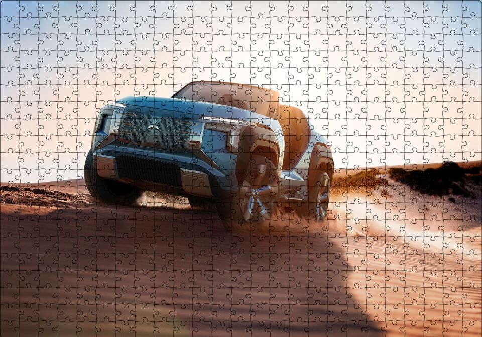 Mitsubishi Elektrikli SUV Puzzle Yapboz MDF Ahşap 500 Parça 49 cm X 68 cm