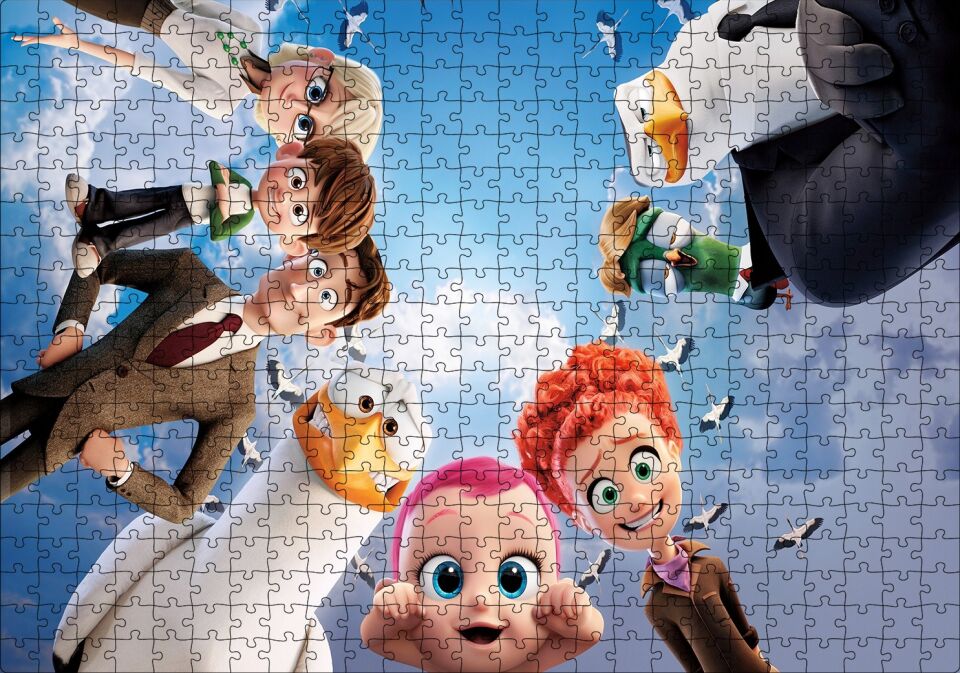 Leylekler Animasyon Filmi Karekterleri Puzzle Yapboz MDF Ahşap 500 Parça 49 cm X 68 cm