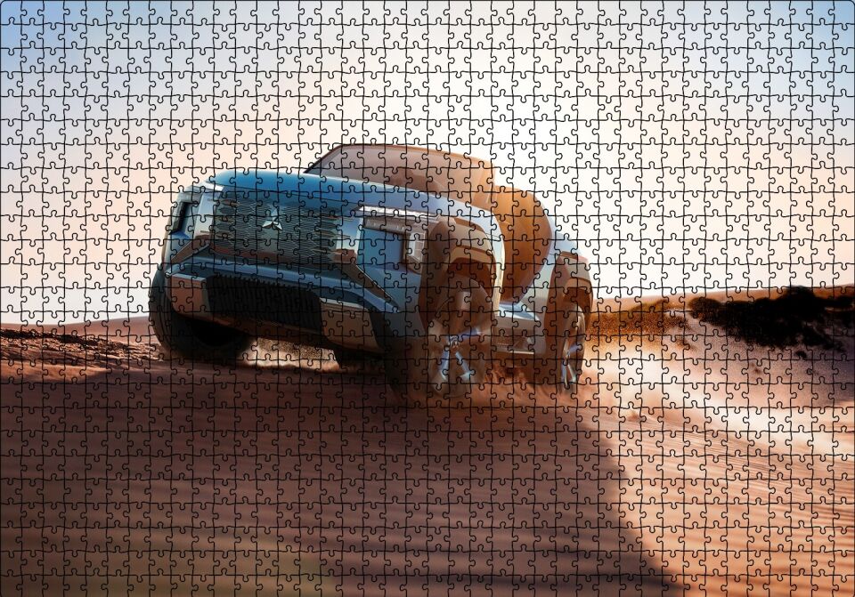 Mitsubishi Elektrikli SUV Puzzle Yapboz MDF Ahşap 1000 Parça 49 cm X 68 cm