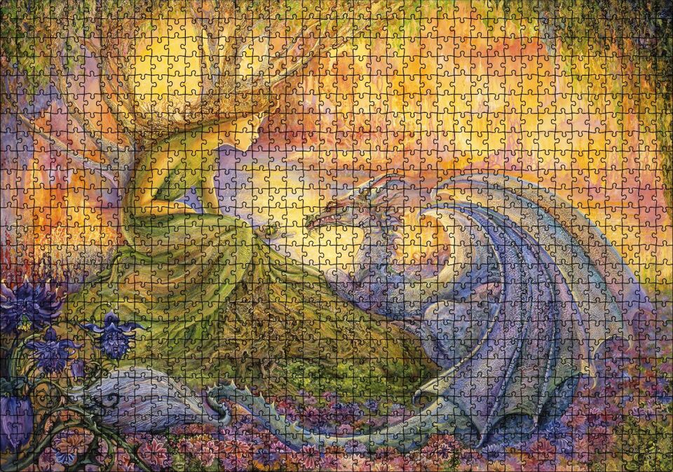 Ağaç Kız ve Ejderha Mistik Tablo Puzzle Yapboz MDF Ahşap 1000 Parça 49 cm X 68 cm