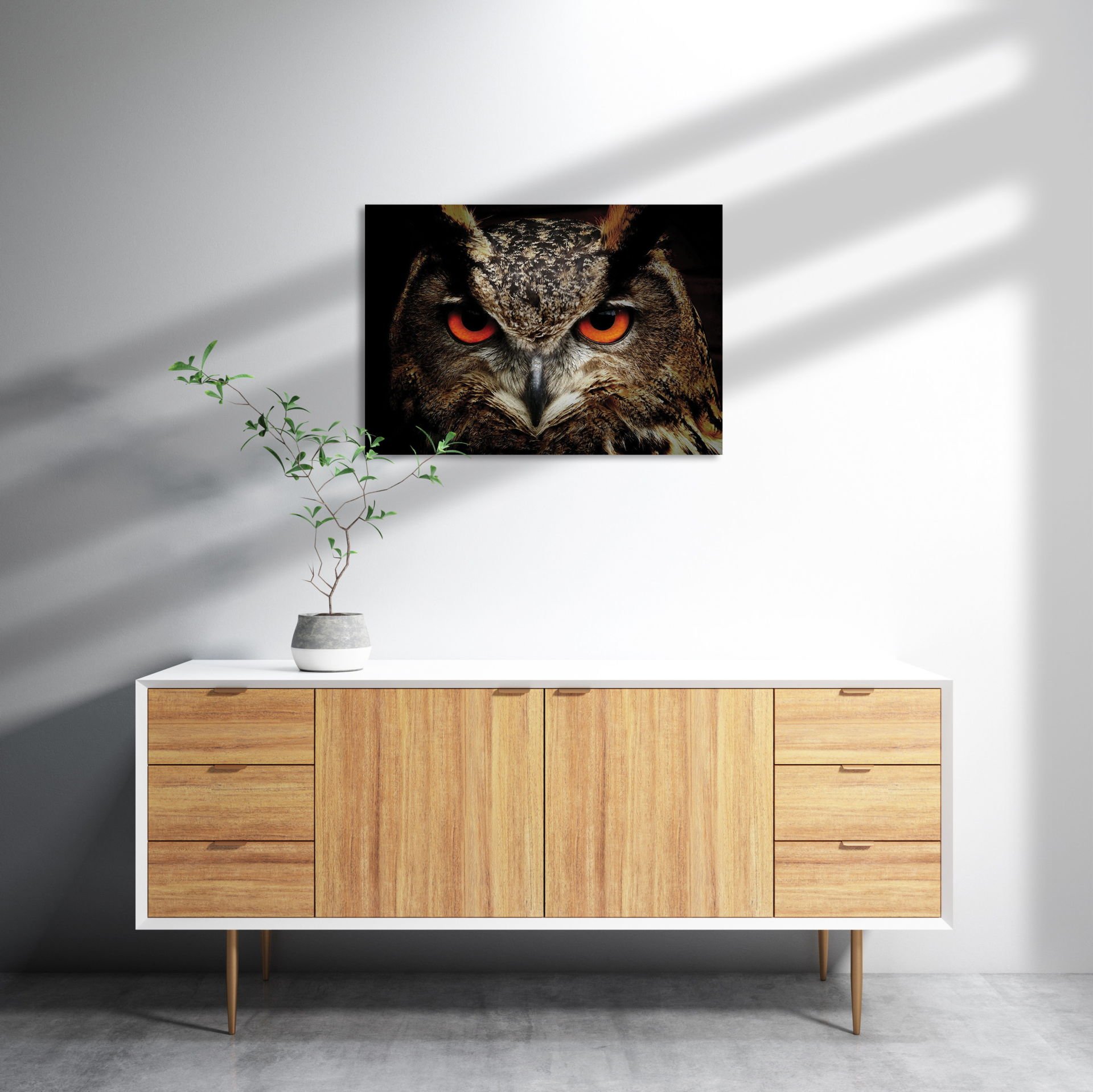 Baykuşun Gözleri MDF Akşap Duvar Tablo 25x35 cm