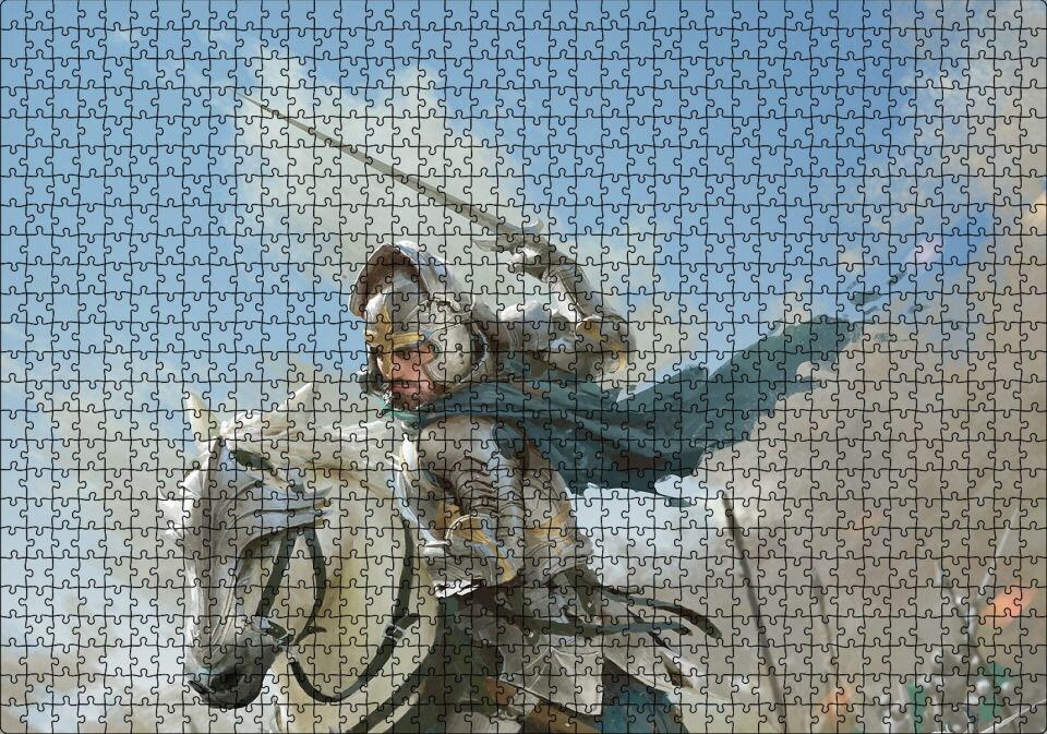 Savaş Şovalye At Görseli Puzzle Yapboz MDF Ahşap 1000 Parça 49 cm X 68 cm
