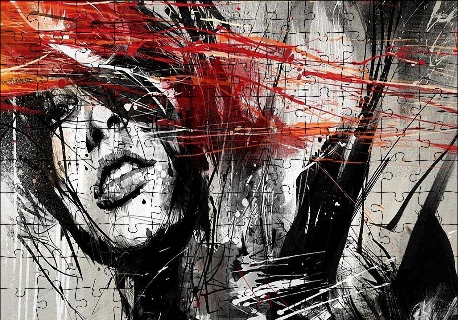 Kadın Çizim Görseli Puzzle Yapboz MDF Ahşap