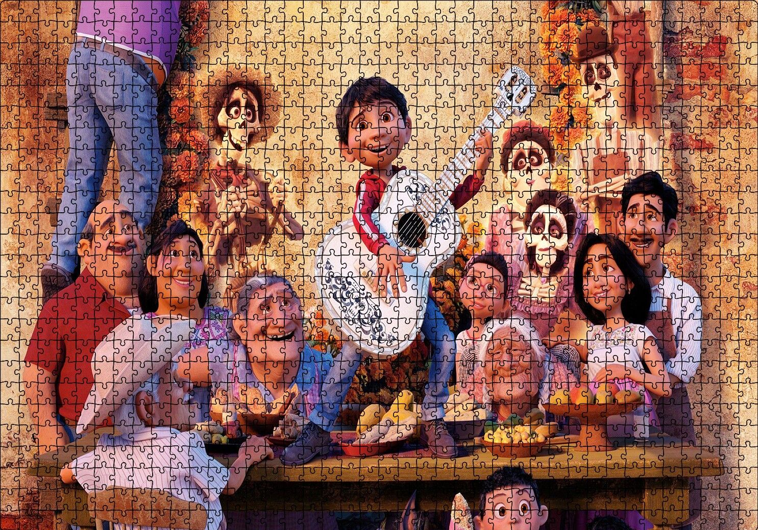 Coco Pixar Masada Gitar Çalıyor Puzzle Yapboz MDF Ahşap 1000 Parça 49 cm X 68 cm