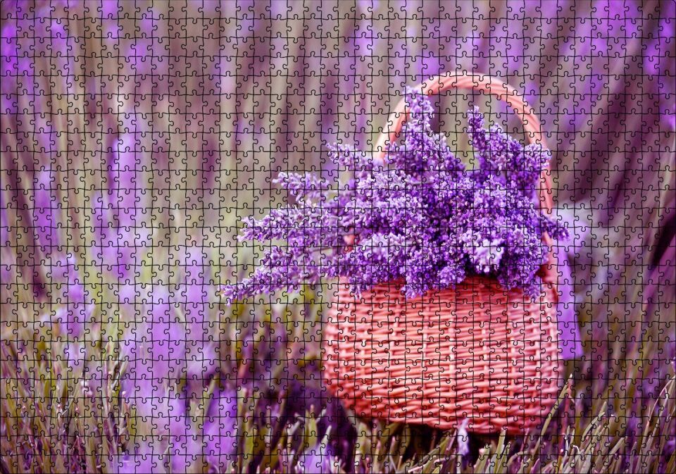 Sepette Lavantalar Puzzle Yapboz MDF Ahşap 1000 Parça 49 cm X 68 cm