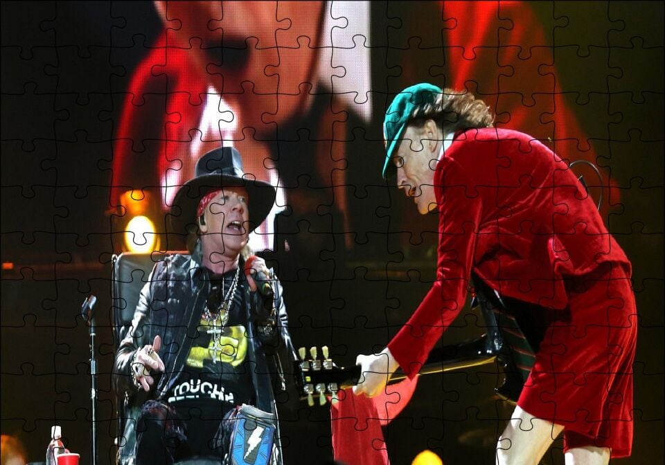 ACDC Angus ve Malcolm Yaşlı Kurtlar Puzzle Yapboz MDF Ahşap