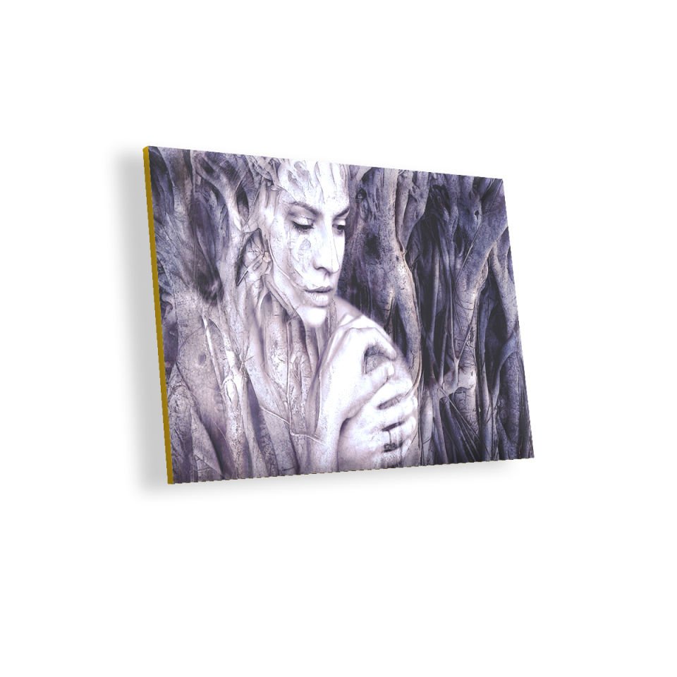 Ağaç Kökünden Kadın Figürü MDF Akşap Duvar Tablo 50x70 cm