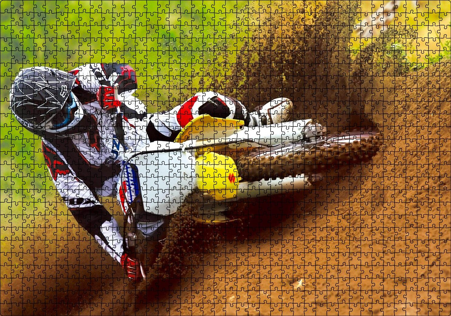 Motokros Spor Yarışı Anları Puzzle Yapboz MDF Ahşap 1000 Parça 49 cm X 68 cm