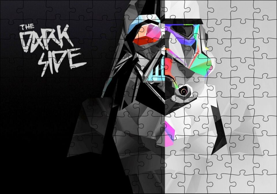 Stormtrooper ve Karanlık Yüzü Puzzle Yapboz MDF Ahşap