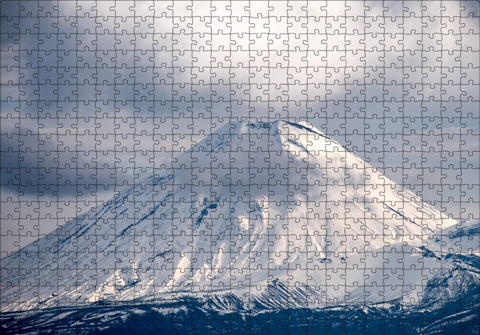 Karlı Görkemli Zirve Puzzle Yapboz MDF Ahşap 500 Parça 49 cm X 68 cm