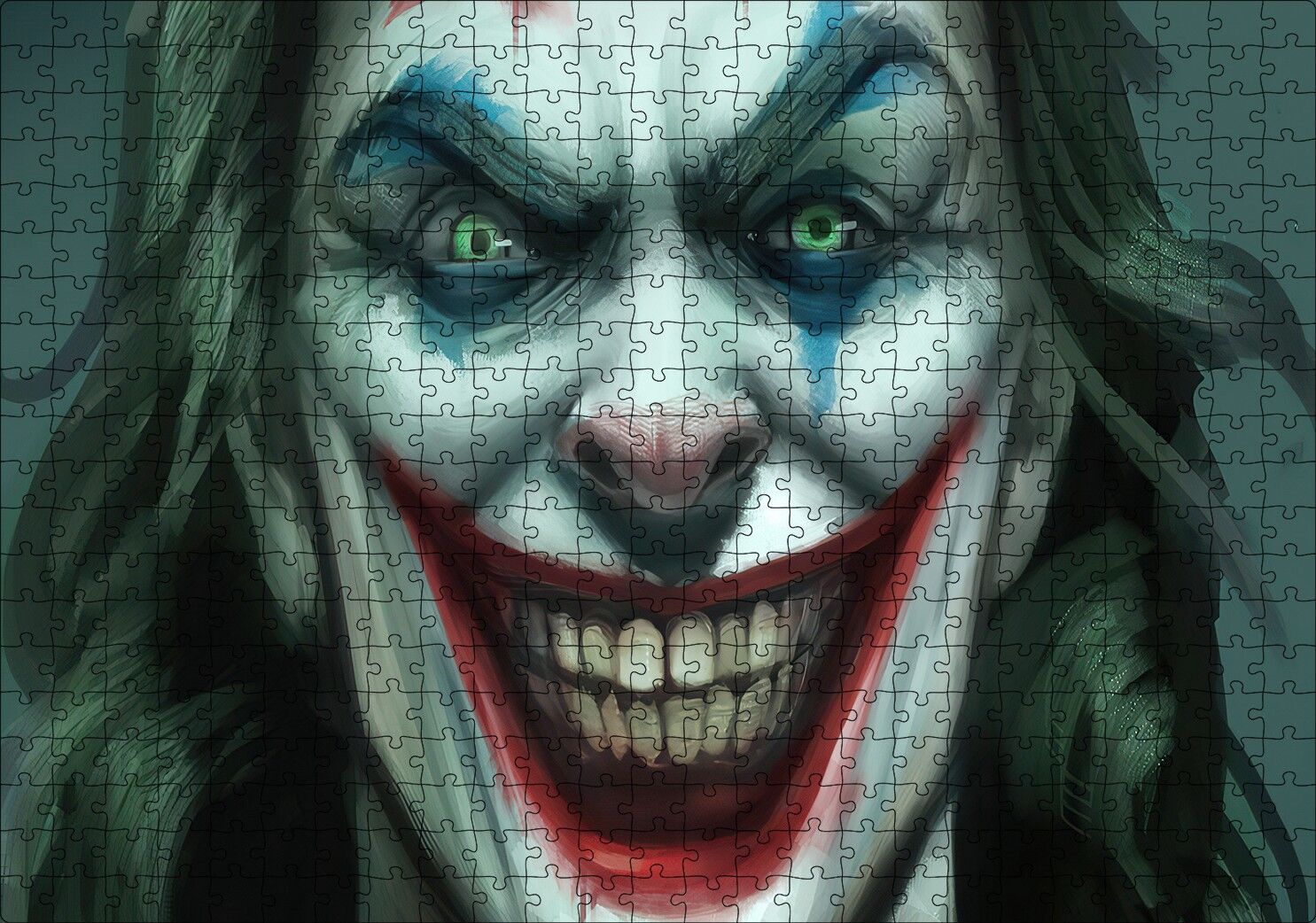 Joker Gülümsemesi Yağlı Boya Resmi Puzzle Yapboz MDF Ahşap 500 Parça 49 cm X 68 cm