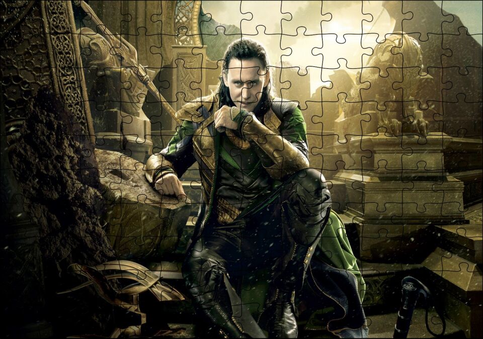 Thor 2 Filminden Sinsi Gülen Loki Puzzle Yapboz MDF Ahşap 120 Parça 24 cm X 34 cm